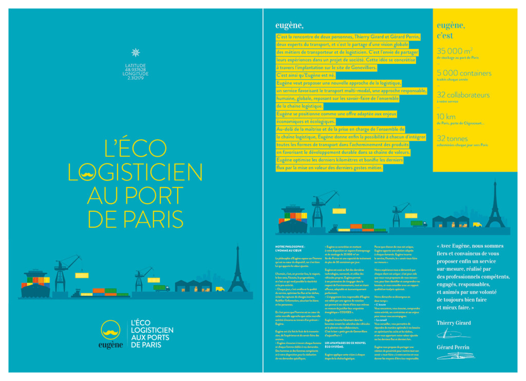 Brochure commerciale, aperçu recto-verso